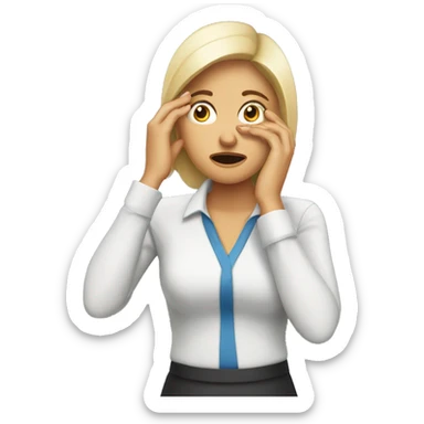 Business woman worried face palm sticker