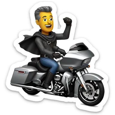 Crazy Tin Man riding Harley road glide sticker