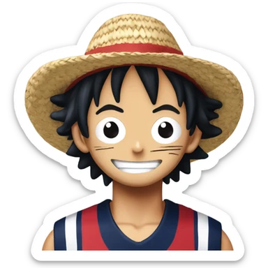 Straw hat Luffy from one piece wearing Houston Texans jersey sticker