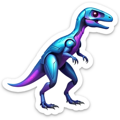 Shiny Nebula Futuristic Fakemon-Pokemon-Digimon-Spectrobes-Raptor-fusion, full body sticker