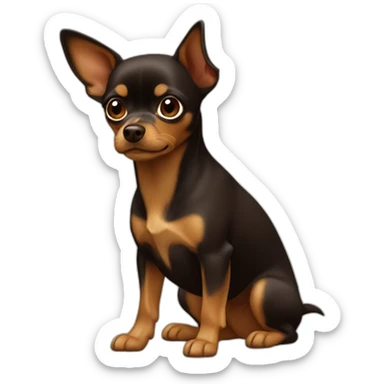 russian-toy-terrier-with-dark-brown-head-with-light-brown-muzzle sticker