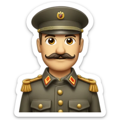 Soldat allemand SA brun petite moustache carré sticker