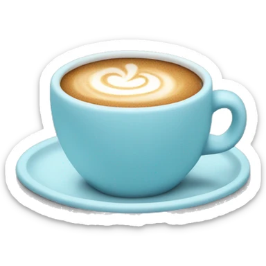Pastel blue coffee cup sticker