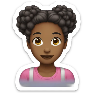 girl with 2 afro puffs sticker