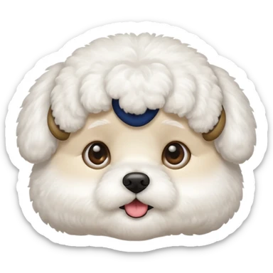 bichon frise face with round head sticker