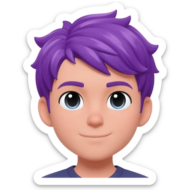 Purple hai boy sticker