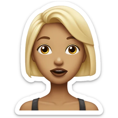 Blonde girl blowing a kiss sticker