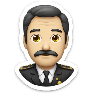 Hombre mayor triste pelo y bigote blanco sticker