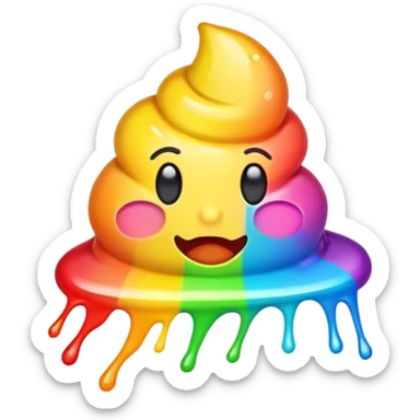 rainbow puke emoji sticker