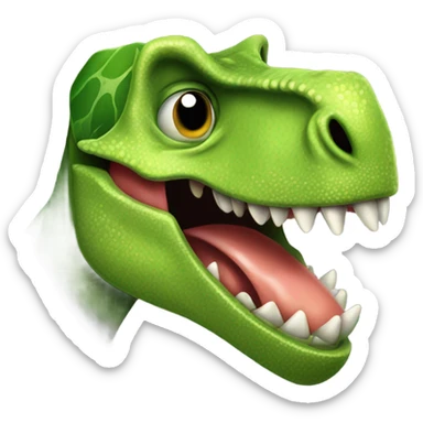 Dinosaur eating a ki sticker