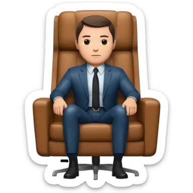 man sitting in a Interview chair from Mindhunter TV show sticker