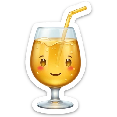 Apple juice in large glass sticker