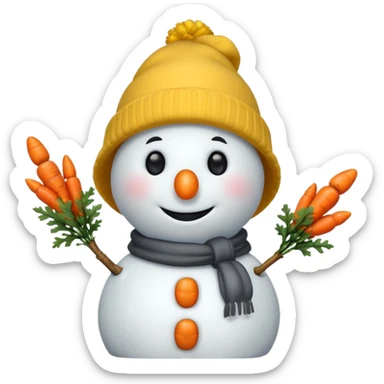 snowman wearing yellow hat sticker