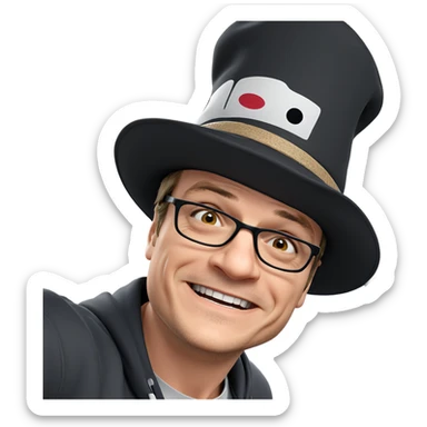 smiling boy in hat sticker