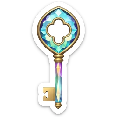 gemstone key unlocking a magic keyhole sticker