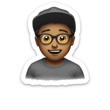 5 year old dad with glasses hat acting surprised  sticker