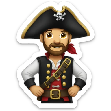 pirate wearing a kilt sticker