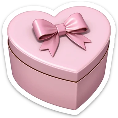pale pink heart box, pale pink bow, filled with chocolates inside sticker