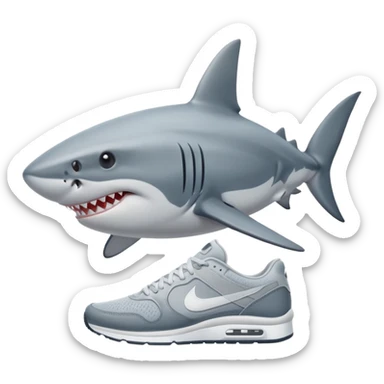 Shark whit nikes  sticker