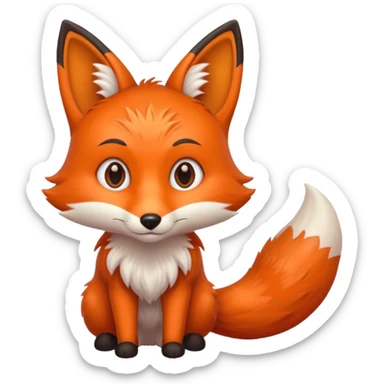 fox but eyes are hearts  sticker