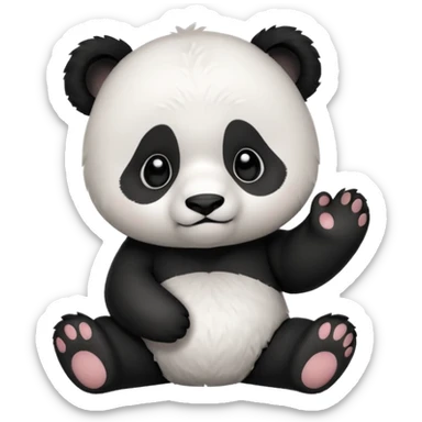A chibi panda saying no sticker