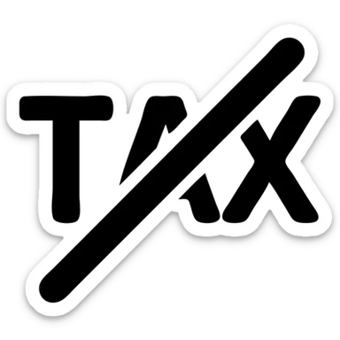 48px icon symbolizing non-taxable, simple and intuitive design, single or 2-3 colors, symbol evoking no tax or tax exemption, transparent background sticker