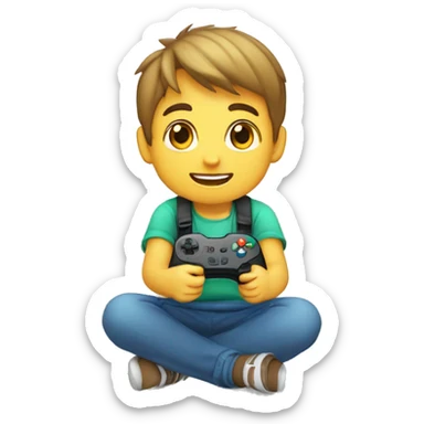 niño jugando videojuegos sticker