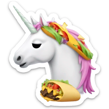 Unicorn eating a taco  sticker