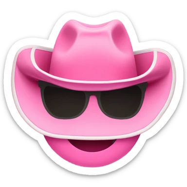 Pink Cowboy hat with preppy smiley face sticker