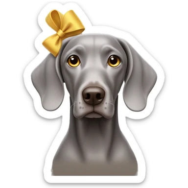 Weimaraner with a bow on its head sticker