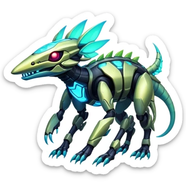  exotic tropical cyber-Protogen-Fakémon-Vernid-creature (full body) sticker