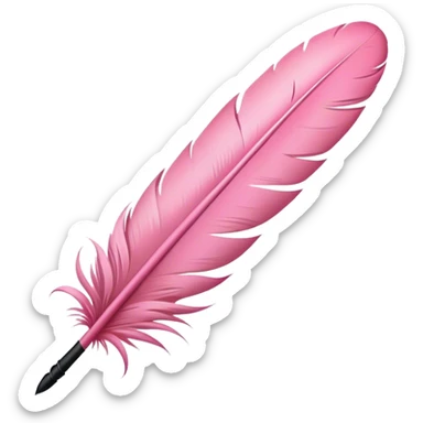 pink feather quill with ink sticker