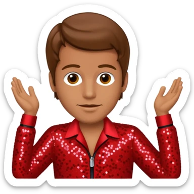 Peter Allen with Brown Hair, Red Sequin Outfit sticker