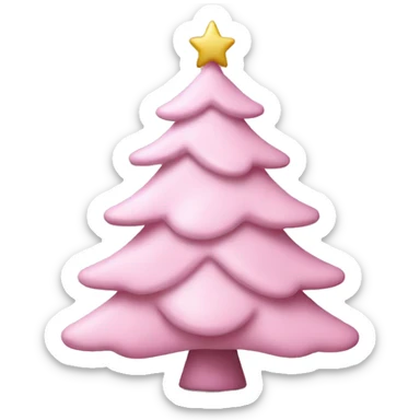 pastel pink christmas tree sticker