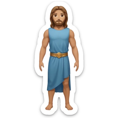 fullbody jesus christ jacked, sleeveless sticker