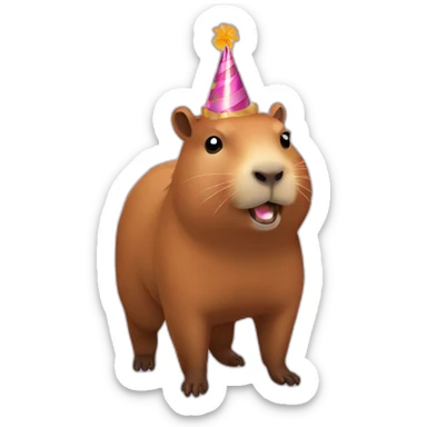 Capybara birthday sticker