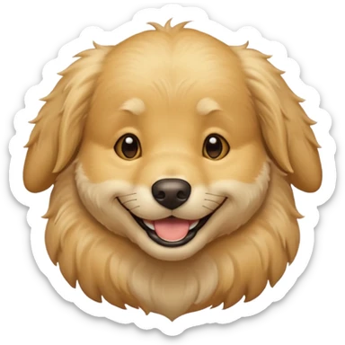 Cream coloured golden retriever sticker