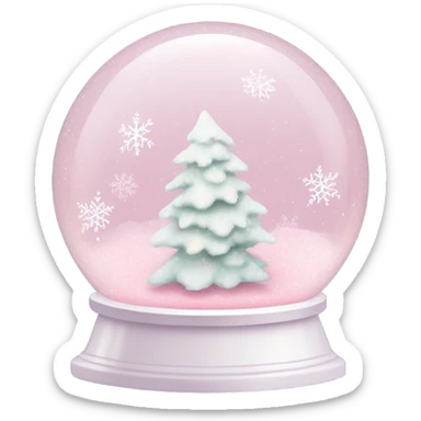 Pastel pink snow globe sticker