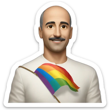 Hyperrealist Francisco franco with a lgtbi flag sticker