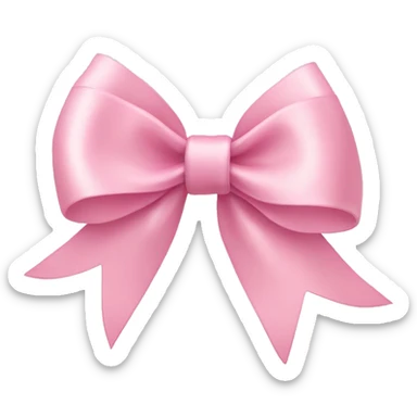 light pink ribbon bow sticker