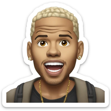Hyper Realistic Chris brown singing residuals  sticker
