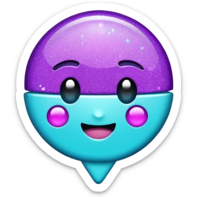 glitter purple and cian pin office sticker