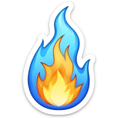 blue fire sticker