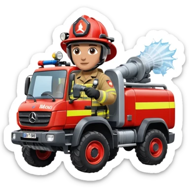 machine water cannon Mercedes-Benz Unimog in UK sticker