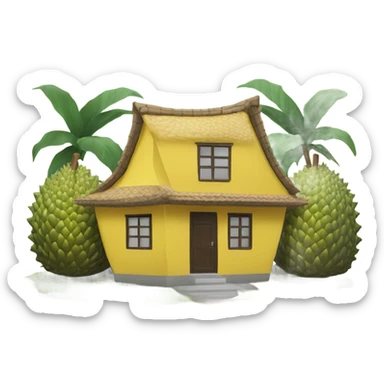 Durian shaped house sticker