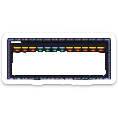 pixel art style construction sign with animated lights or moving stripes, interactive vibe sticker