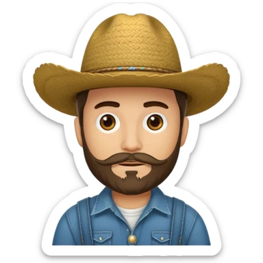 Un muchacho con sombrero vaquero y con barba completa sticker