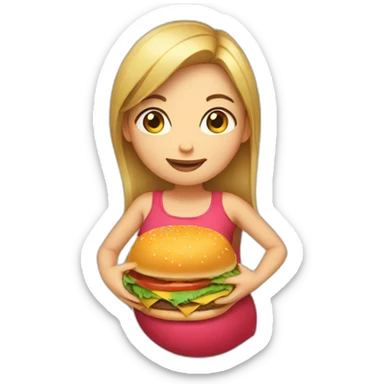 Girl pregnant with a burger sticker