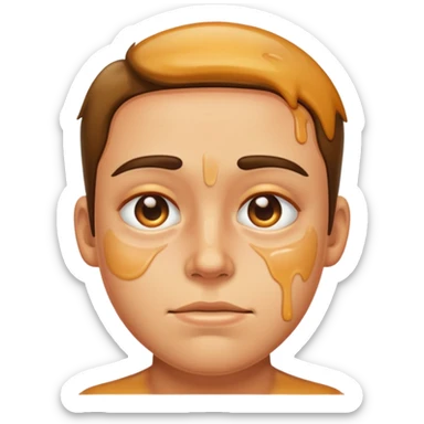 greasy person with oil on their face sticker