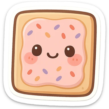 Cute-chibi-poptart, blushing cheeks, cartoon style sticker